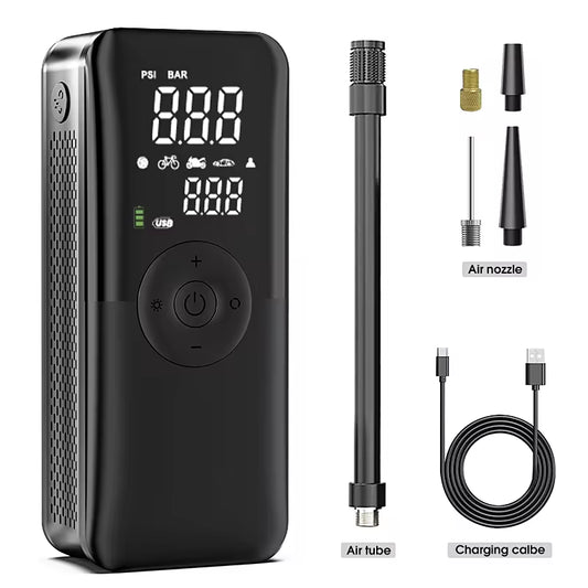 Cordless Rechargeable Air Pump and Tire Inflator - Digital Portable Compressor for Cars, Motorcycles, Bicycles, and Sports Balls
