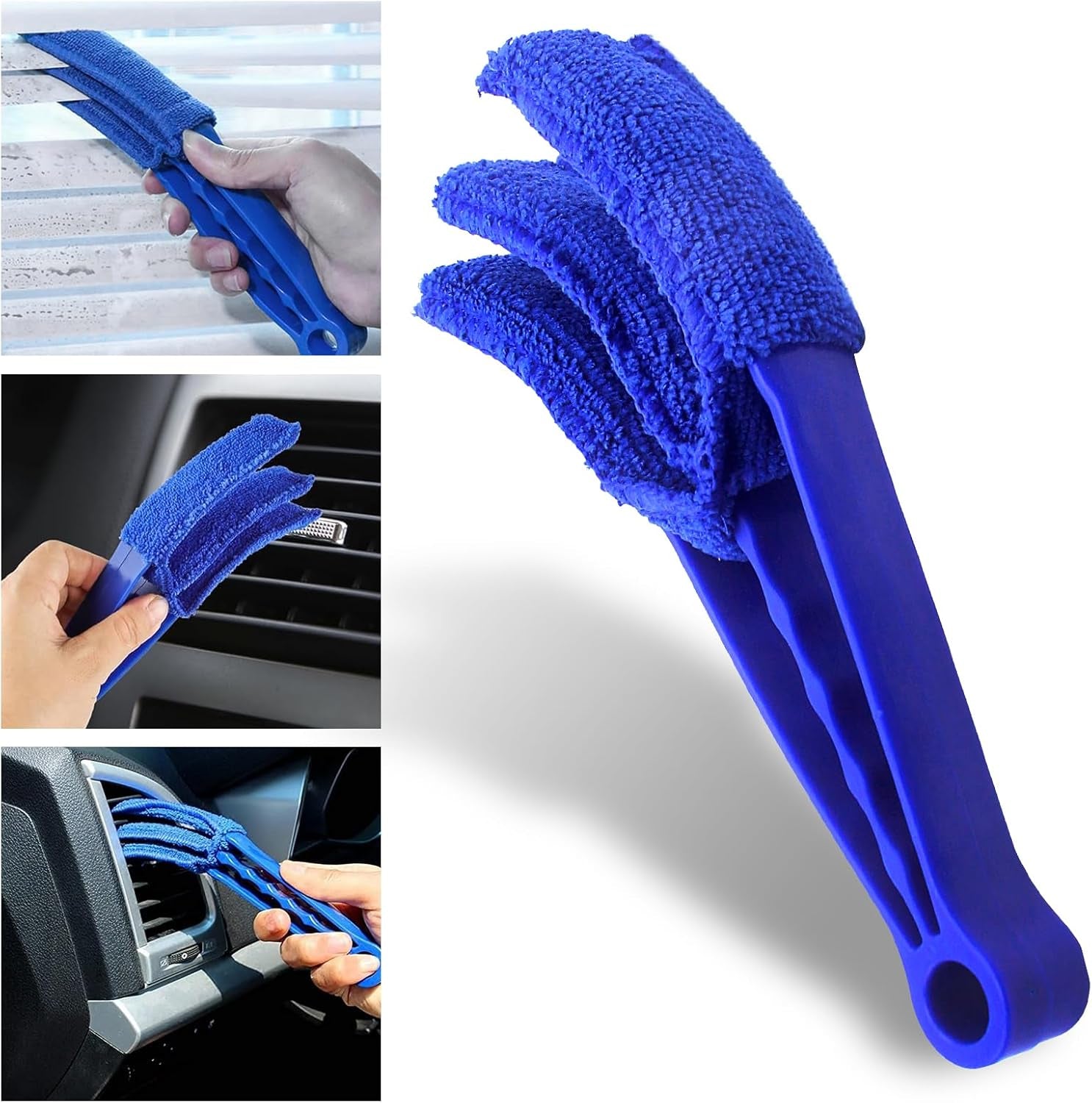 HOVIBU Auto Reinigungsset, 10 Pcs Autopflege Set, Autowäsche Set Für Innenraum Und Außen Mit Reifenbürste, Mehrzweck-Reinigungstüchern, Praktische Tragetasche Inklusive, Grau