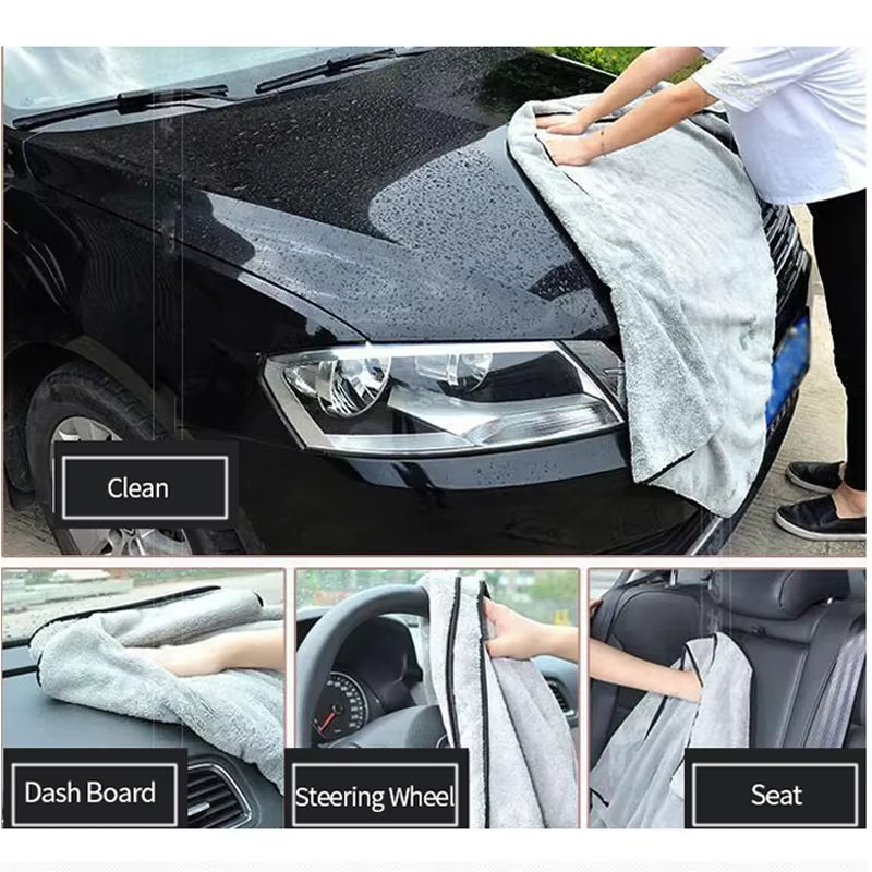 Premium Microfiber Car Cleaning Towel - 100x40cm Super Absorbent Auto Drying Cloth